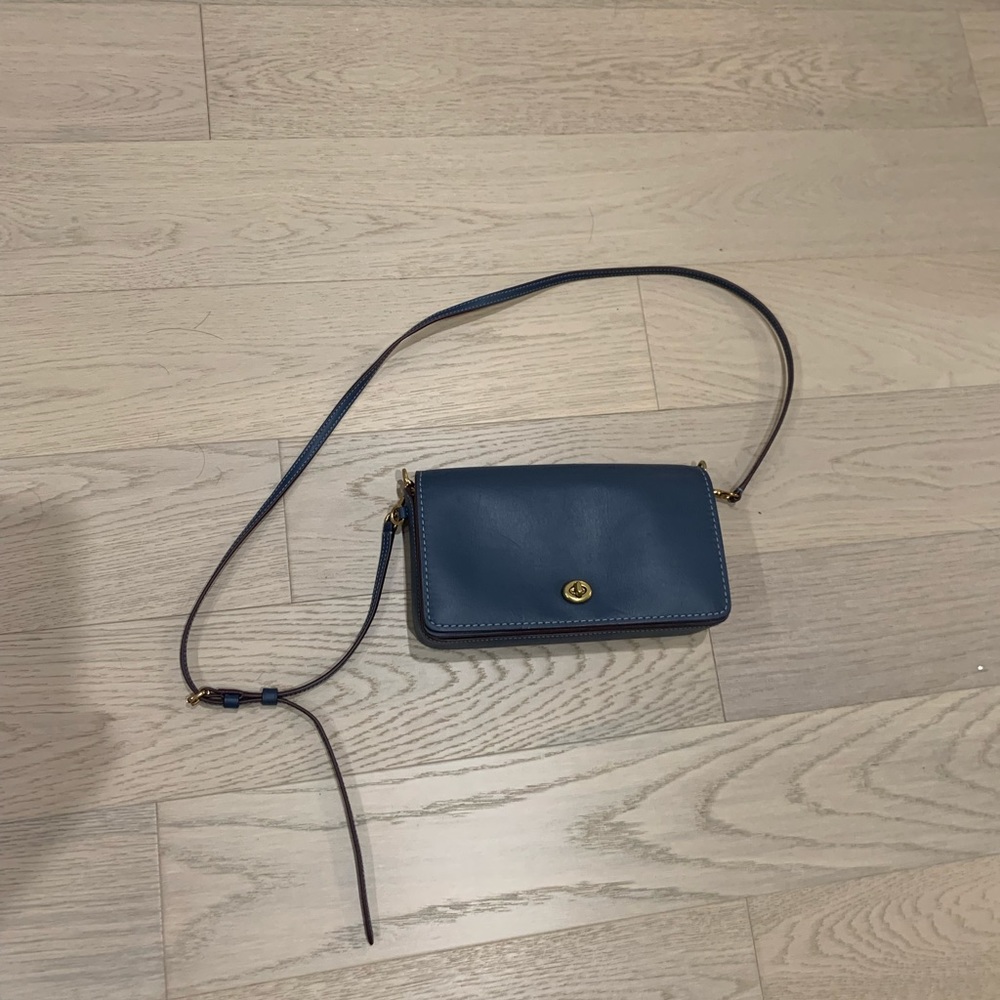 Coach crossbody clutch in blue